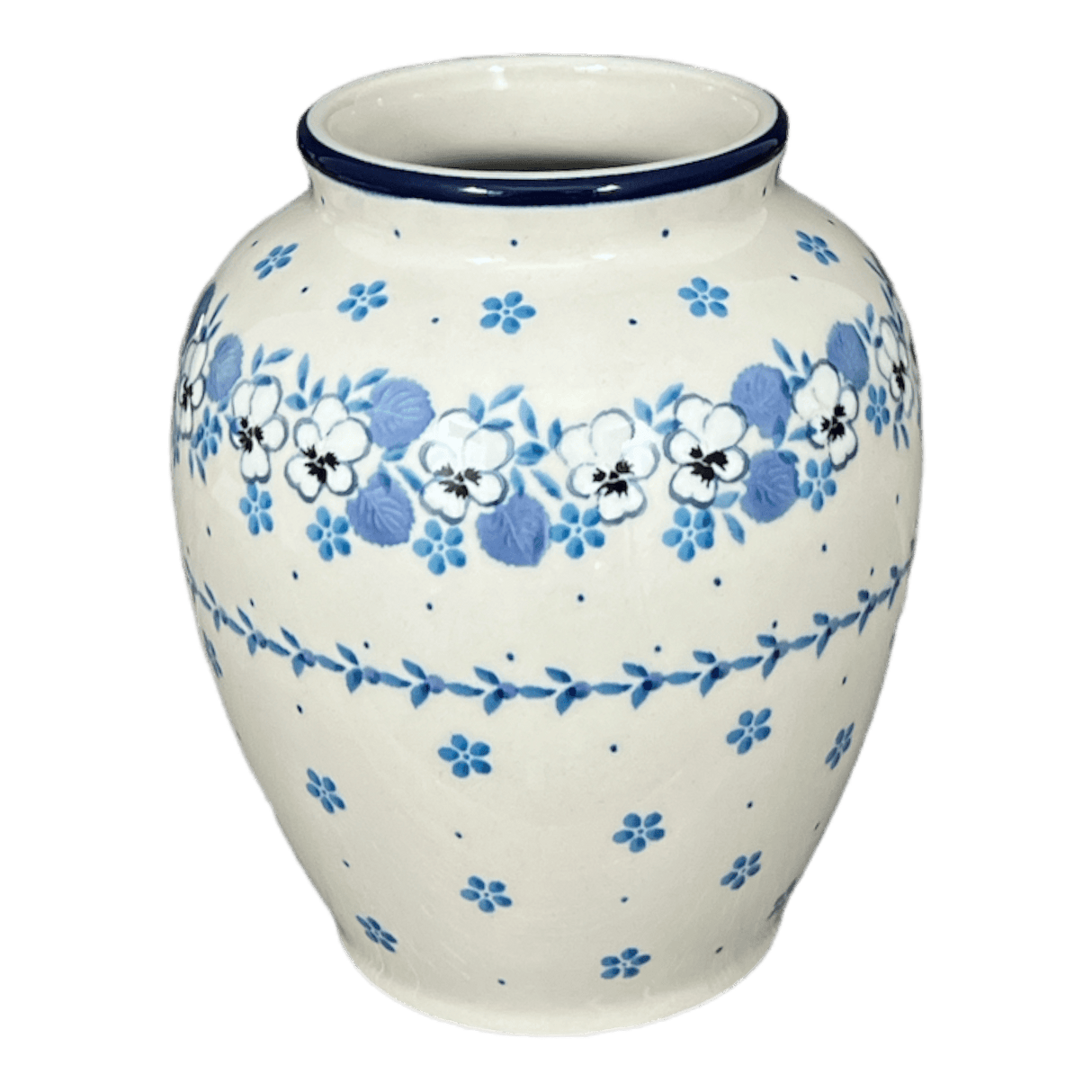 Vase, Tall, 6.5" in "Pansy Blues" by Ceramika Artystyczna | A345-2346X