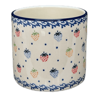 A picture of a Polish Pottery CA 4.75" Flower Pot (Mixed Berries) | A361-1449X as shown at PolishPotteryOutlet.com/products/4-75-flower-pot-mixed-berries-a361-1449x