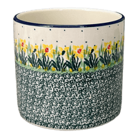 A picture of a Polish Pottery CA 4.75" Flower Pot (Daffodils in Bloom) | A361-2122X as shown at PolishPotteryOutlet.com/products/4-75-flower-pot-daffodils-in-bloom-a361-2122x