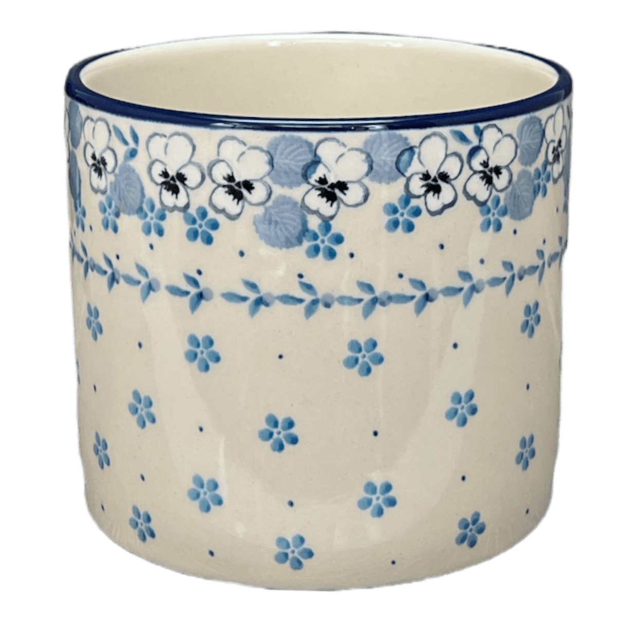 Flower Pot, 4.75" in "Pansy Blues" by Ceramika Artystyczna | A361-2346X