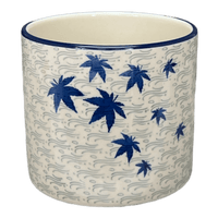 A picture of a Polish Pottery CA 4.75" Flower Pot (Blue Sweetgum) | A361-2545X as shown at PolishPotteryOutlet.com/products/4-75-flower-pot-blue-sweetgum-a361-2545x