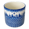 Polish Pottery C.A. 4.75" Flower Pot (Winter Skies) | A361-2826X at PolishPotteryOutlet.com