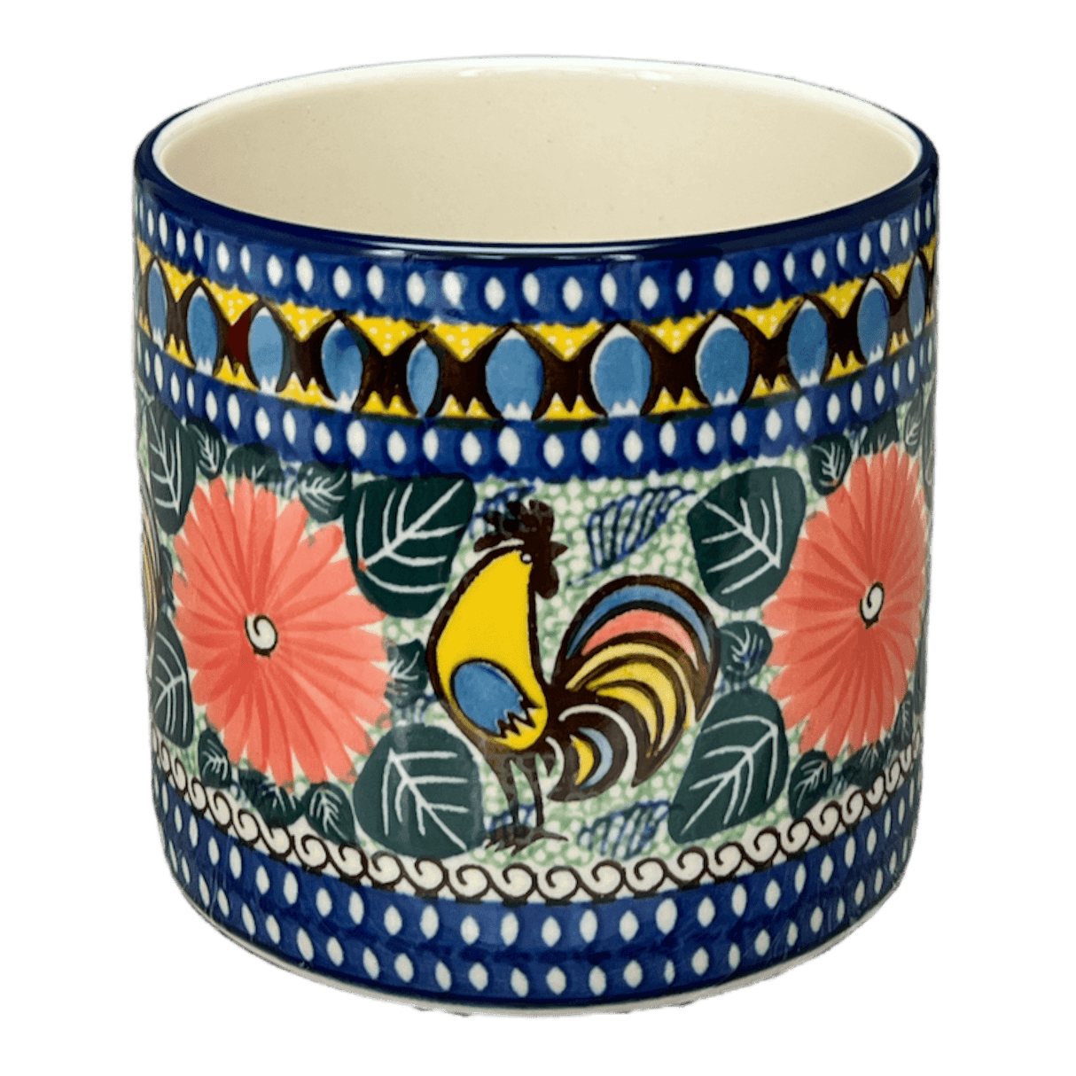 Flower Pot, 4.75" in "Regal Roosters" by Ceramika Artystyczna | A361-U2617