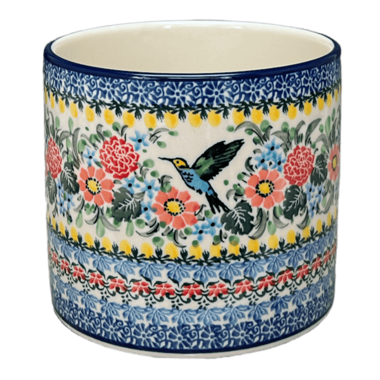 Flower Pot, 4.75" in "Hummingbird Bouquet" by Ceramika Artystyczna | A361-U3357