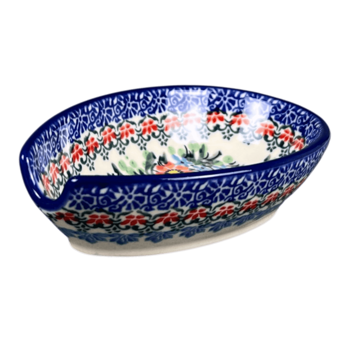 Spoon Rest, 3.25" in "Hummingbird Bouquet" by Ceramika Artystyczna | A381-U3357