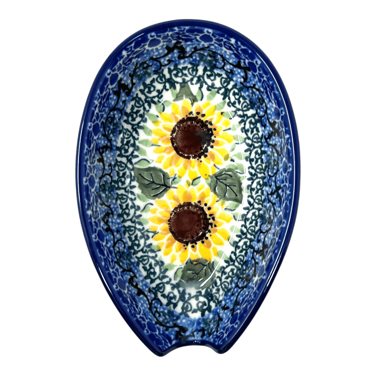 Spoon Rest, 3.25" in "Sunflowers" by Ceramika Artystyczna | A381-U4739