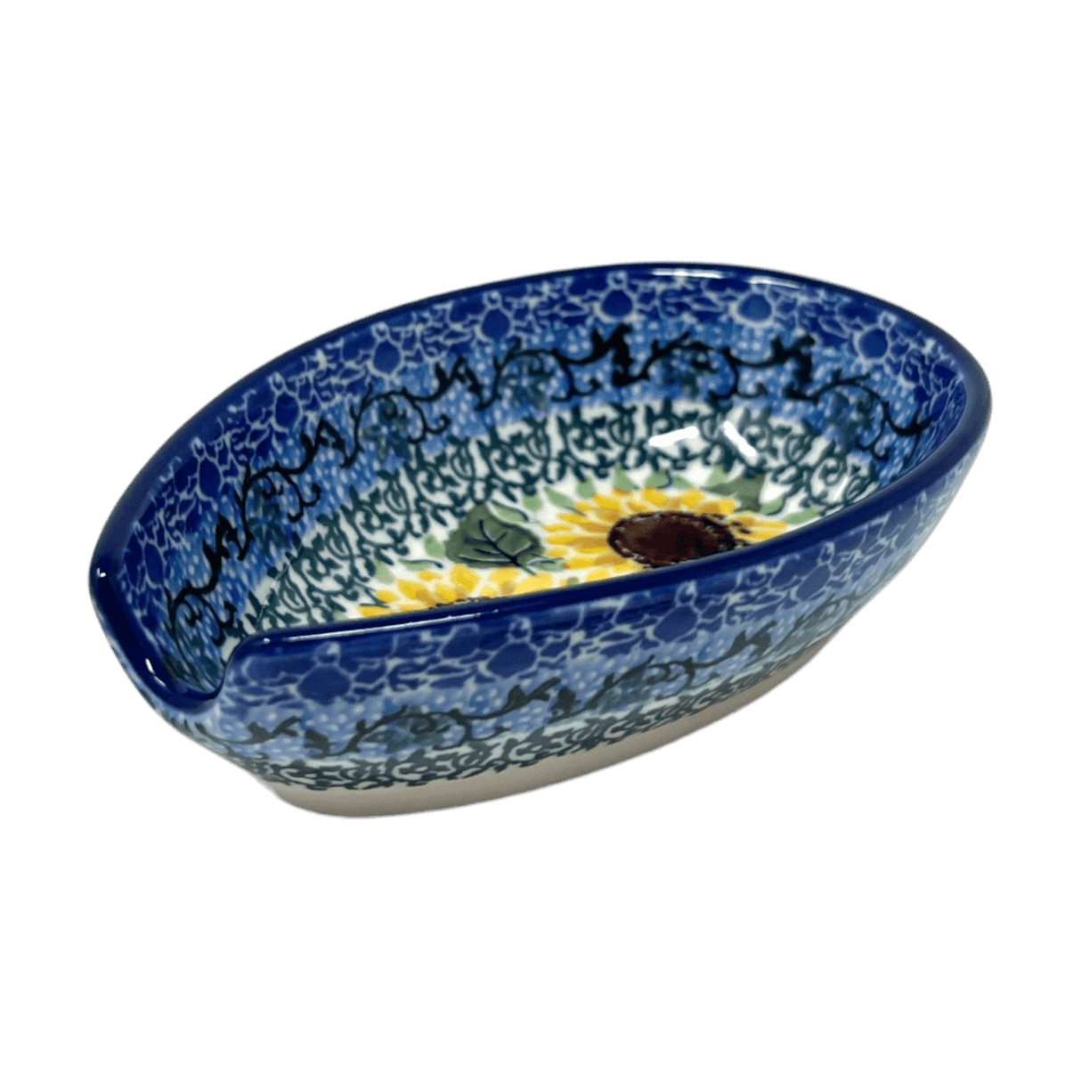 Spoon Rest, 3.25" in "Sunflowers" by Ceramika Artystyczna | A381-U4739