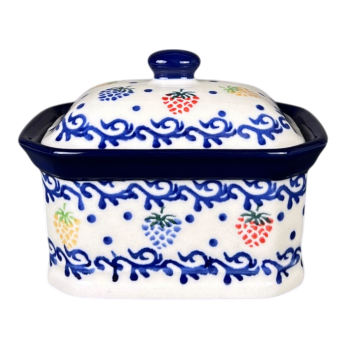 Canister, Rectangular, Small, 4.5" x 3.5" in "Mixed Berries" by Ceramika Artystyczna | A385-1449X