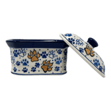 Canister, Rectangular, Small, 4.5" x 3.5" in "Paw Prints" by Ceramika Artystyczna | A385-1770X