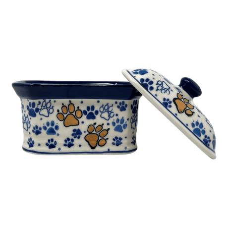 Canister, Rectangular, Small, 4.5" x 3.5" in "Paw Prints" by Ceramika Artystyczna | A385-1770X