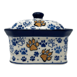 Canister, Rectangular, Small, 4.5" x 3.5" in "Paw Prints" by Ceramika Artystyczna | A385-1770X
