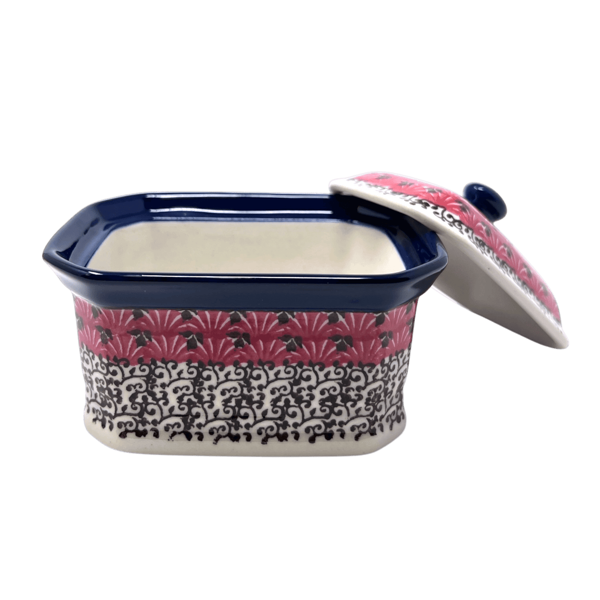 Canister, Rectangular, Small, 4.5" x 3.5" in "Coral Fans" by Ceramika Artystyczna | A385-2199X