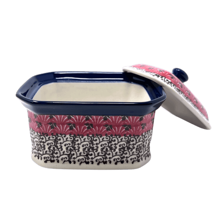 Canister, Rectangular, Small, 4.5" x 3.5" in "Coral Fans" by Ceramika Artystyczna | A385-2199X