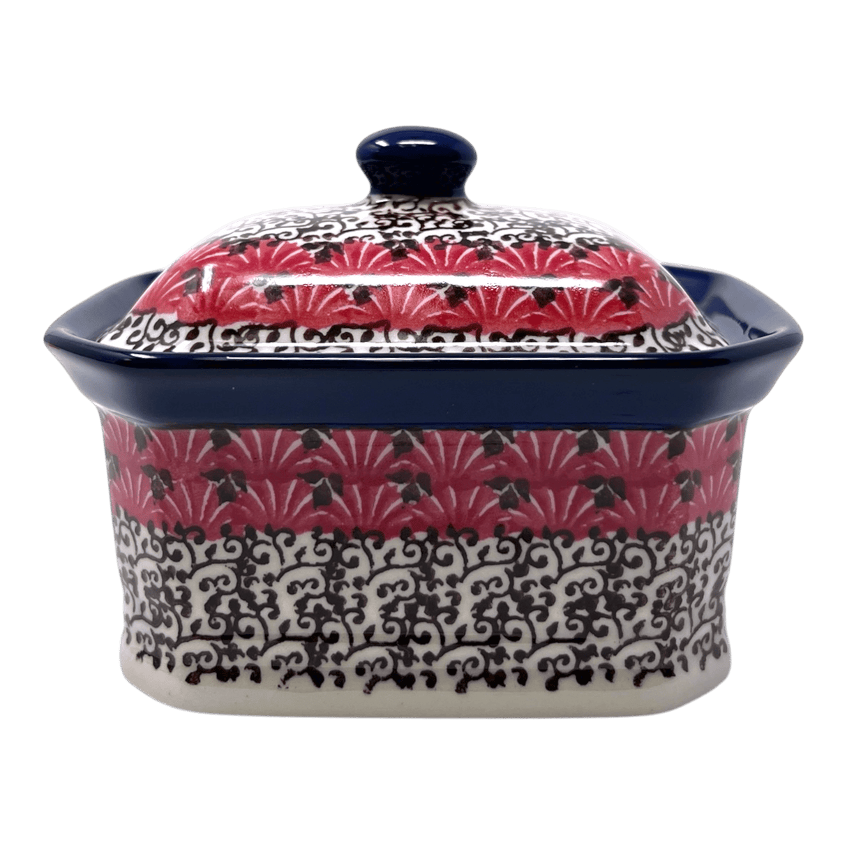 Canister, Rectangular, Small, 4.5" x 3.5" in "Coral Fans" by Ceramika Artystyczna | A385-2199X