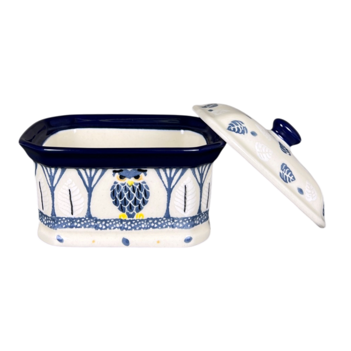 Canister, Rectangular, Small, 4.5" x 3.5" in "Lone Owl" by Ceramika Artystyczna | A385-3326X