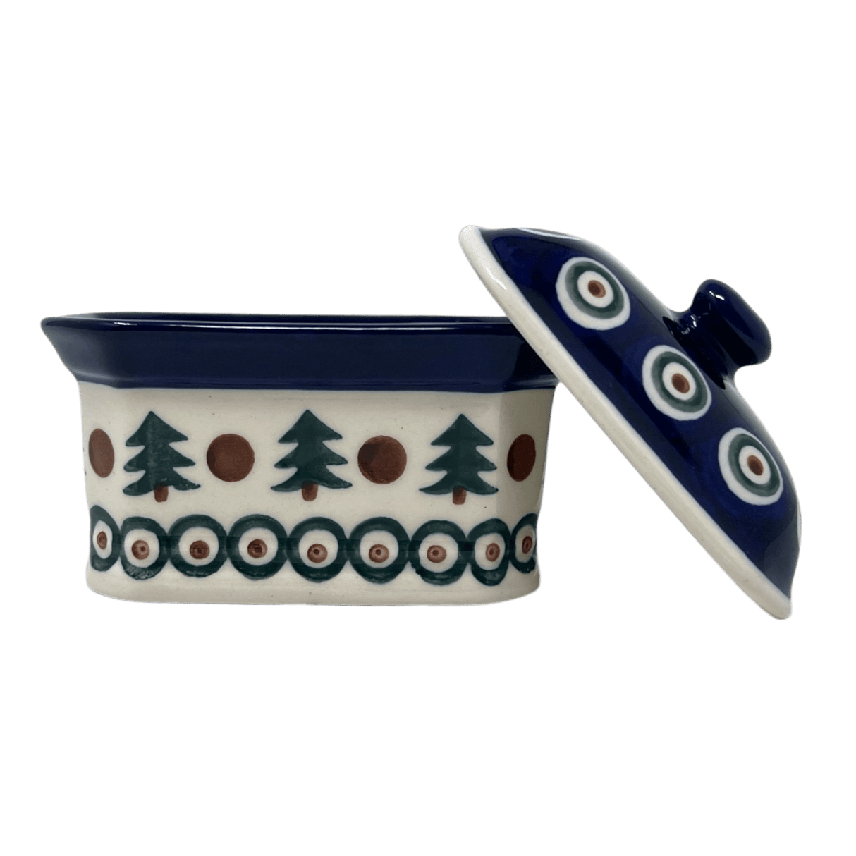 Canister, Rectangular, Small, 4.5" x 3.5" in "Peacock Pine" by Ceramika Artystyczna | A385-366X