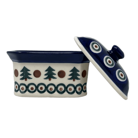 Canister, Rectangular, Small, 4.5" x 3.5" in "Peacock Pine" by Ceramika Artystyczna | A385-366X
