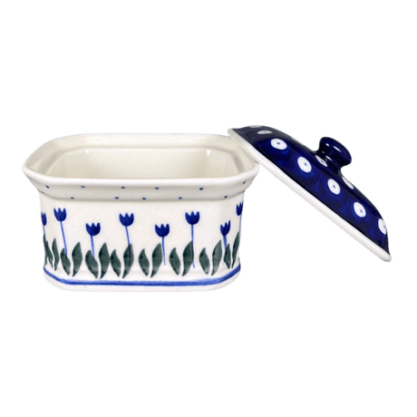 Canister, Rectangular, Small, 4.5" x 3.5" in "Tulip Dot" by Ceramika Artystyczna | A385-377Z