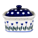 Canister, Rectangular, Small, 4.5" x 3.5" in "Tulip Dot" by Ceramika Artystyczna | A385-377Z