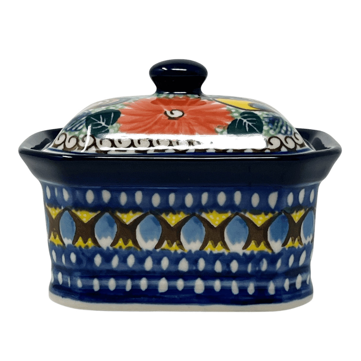 Canister, Rectangular, Small, 4.5" x 3.5" in "Regal Roosters" by Ceramika Artystyczna | A385-U2617