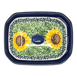 Canister, Rectangular, Small, 4.5" x 3.5" in "Sunflowers" by Ceramika Artystyczna | A385-U4739