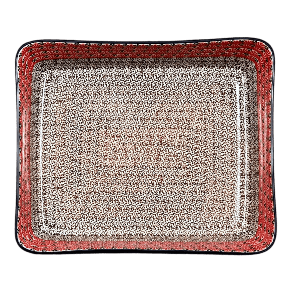 Baker, Lasagna Pan, 10.25" x 12.75" in "Coral Fans" by Ceramika Artystyczna | A406-2199X