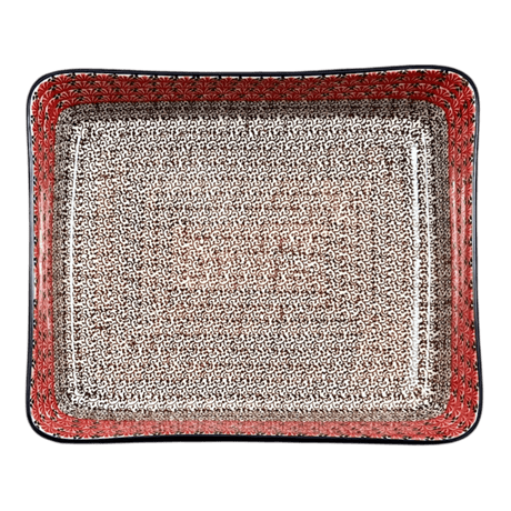 Baker, Lasagna Pan, 10.25" x 12.75" in "Coral Fans" by Ceramika Artystyczna | A406-2199X