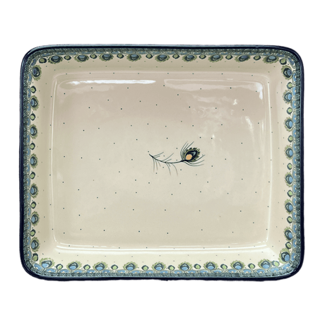 Baker, Lasagna Pan, 10.25" x 12.75" in "Peacock Plume" by Ceramika Artystyczna | A406-2218X