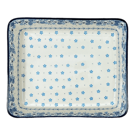 Baker, Lasagna Pan, 10.25" x 12.75" in "Pansy Blues" by Ceramika Artystyczna | A406-2346X