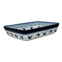 A picture of a Polish Pottery CA Lasagna Pan (Koi Pond) | A406-2372X as shown at PolishPotteryOutlet.com/products/10-25-x-12-75-deep-dish-lasagna-pan-koi-pond-a406-2372x