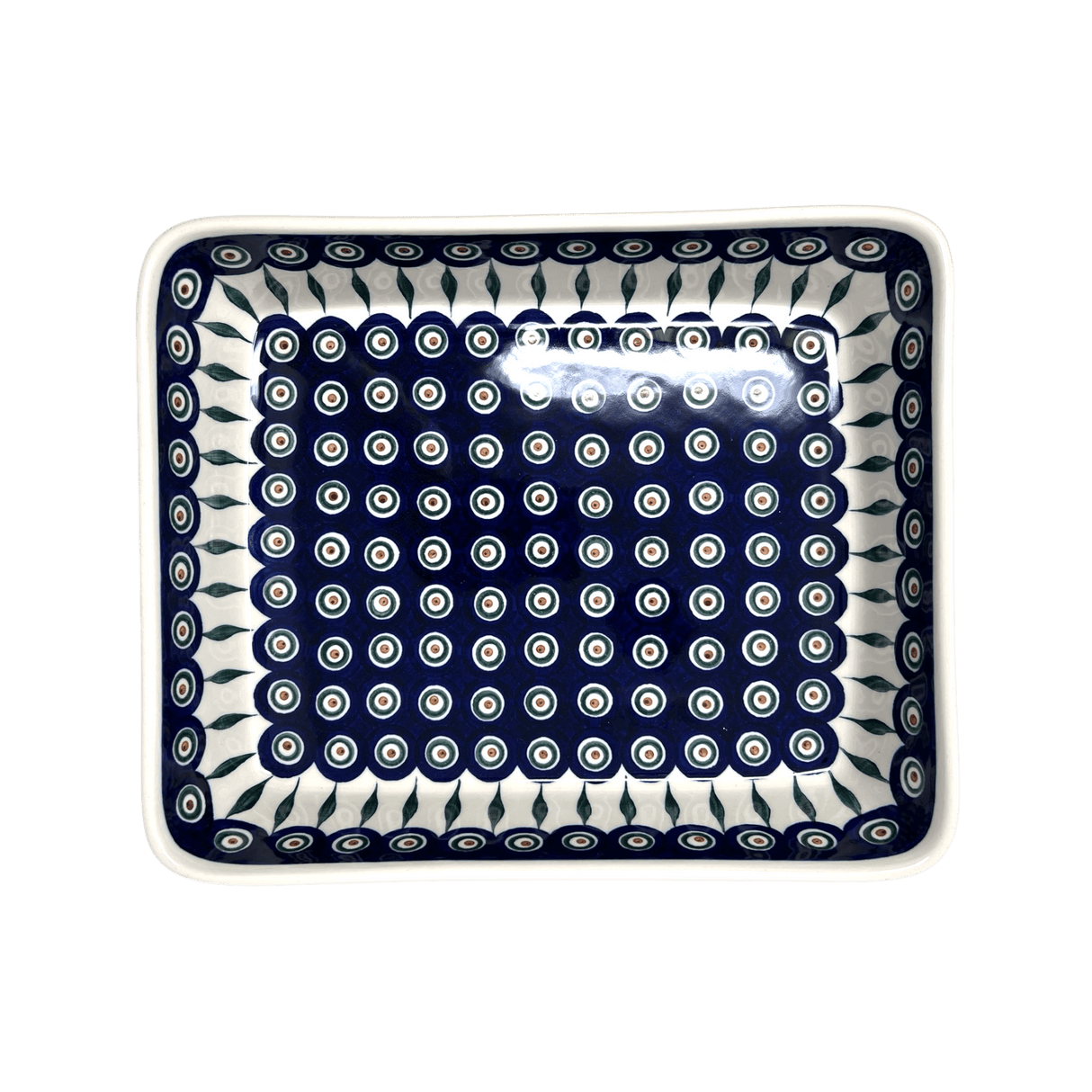 Baker, Lasagna Pan, 10.25" x 12.75" in "Peacock" by Ceramika Artystyczna | A406-54