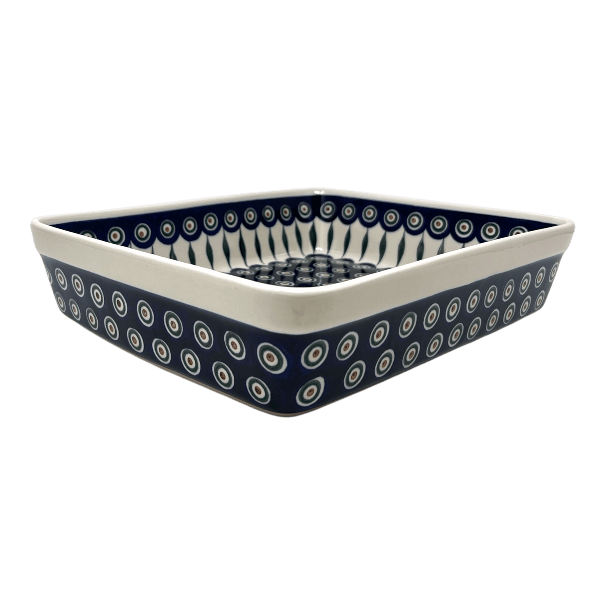 Baker, Lasagna Pan, 10.25" x 12.75" in "Peacock" by Ceramika Artystyczna | A406-54