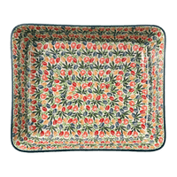 A picture of a Polish Pottery CA Lasagna Pan (Tulip Burst) | A406-U4226 as shown at PolishPotteryOutlet.com/products/deep-dish-lasagna-pan-tulip-burst-a406-u4226