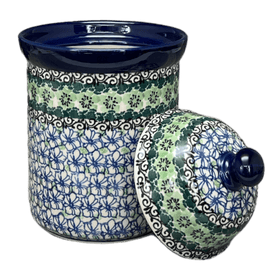 Polish Pottery CA 1 Liter Canister (Ring of Green) | A491-1479X Additional Image at PolishPotteryOutlet.com