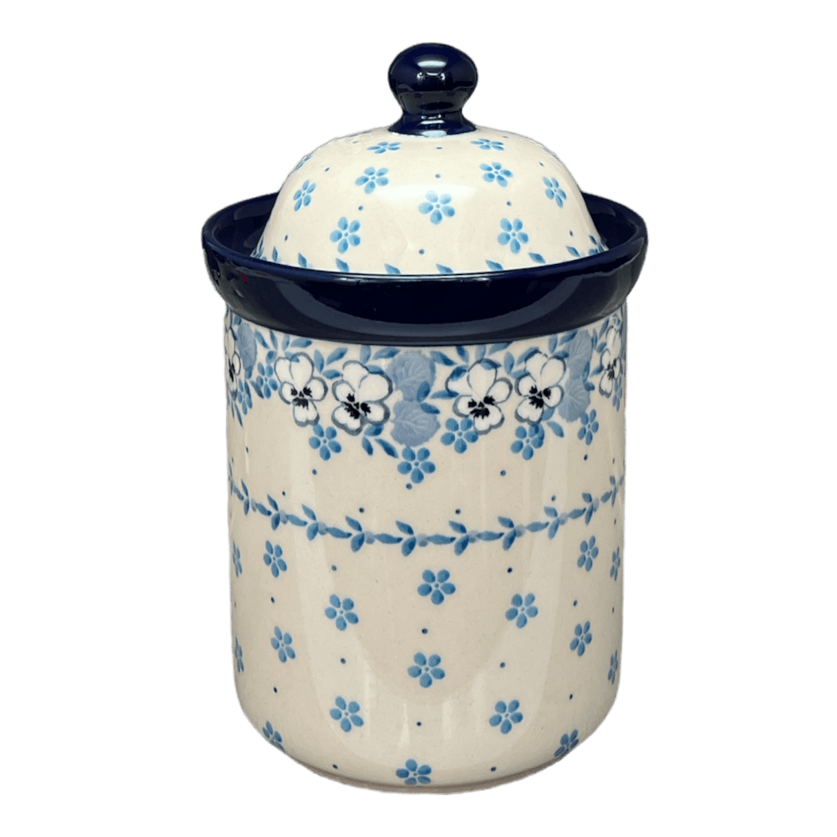 Canister, 1 Liter in "Pansy Blues" by Ceramika Artystyczna | A491-2346X