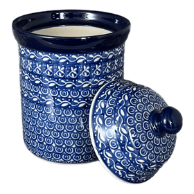 Polish Pottery CA 1 Liter Canister (Wavy Blues) | A491-905X Additional Image at PolishPotteryOutlet.com