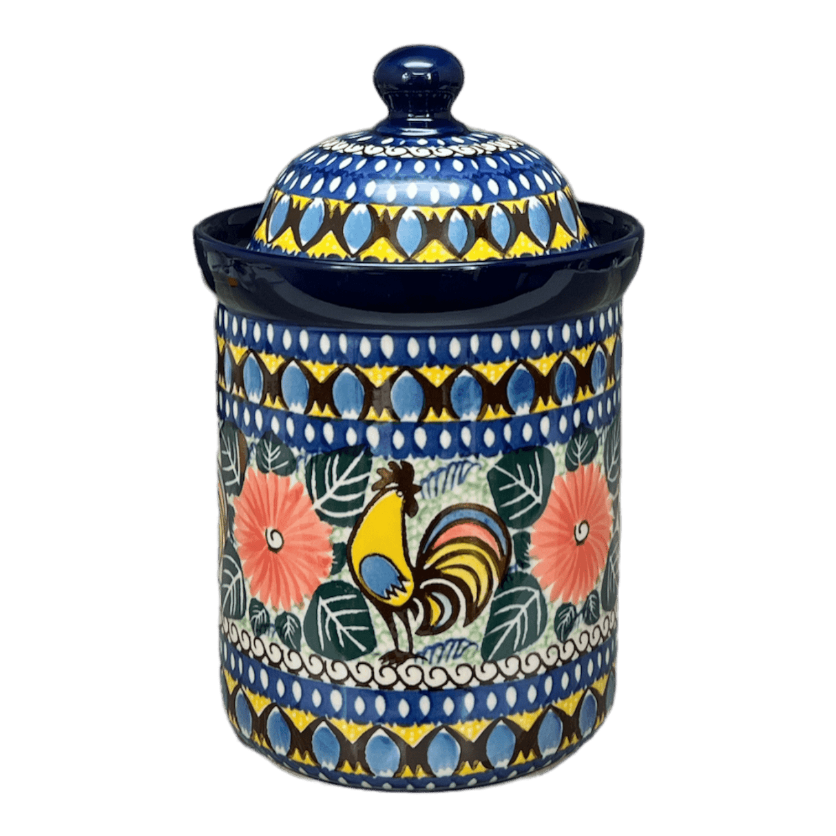 Canister, 1 Liter in "Regal Roosters" by Ceramika Artystyczna | A491-U2617