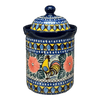 Polish Pottery CA 1 Liter Canister (Regal Roosters) | A491-U2617 at PolishPotteryOutlet.com
