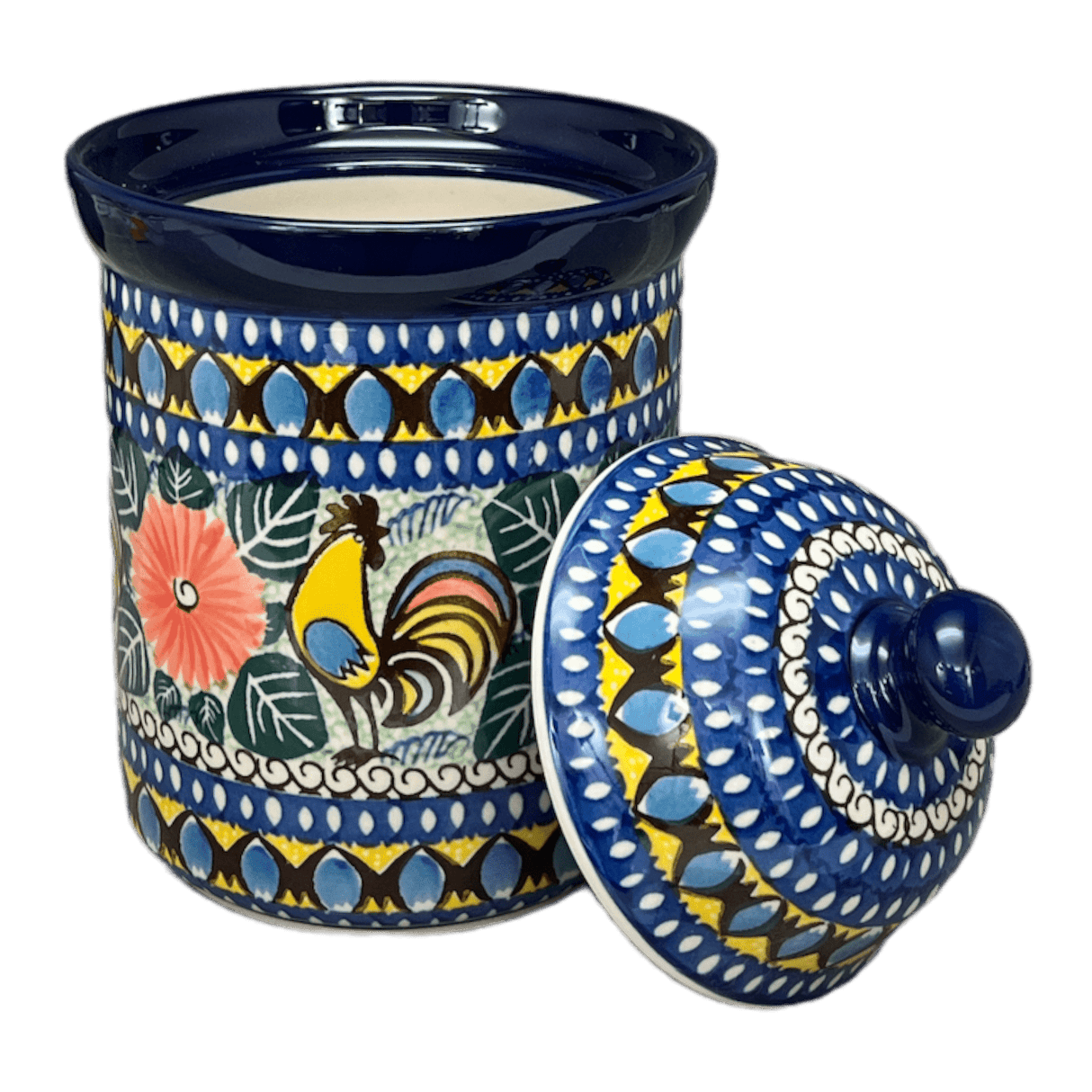 Canister, 1 Liter in "Regal Roosters" by Ceramika Artystyczna | A491-U2617