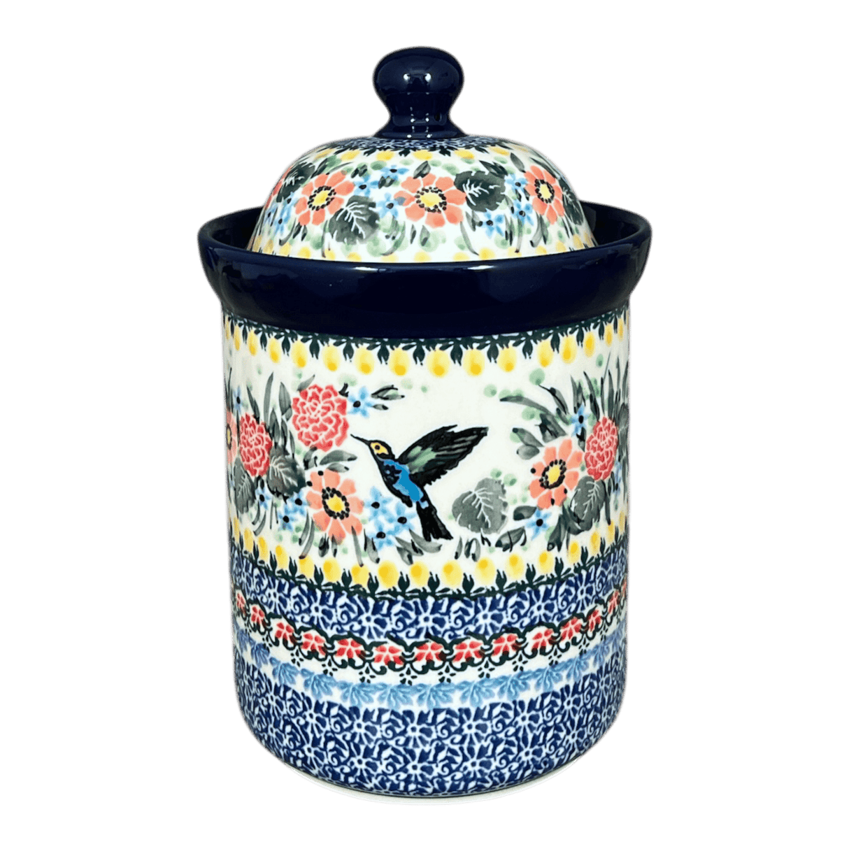 Canister, 1 Liter in "Hummingbird Bouquet" by Ceramika Artystyczna | A491-U3357