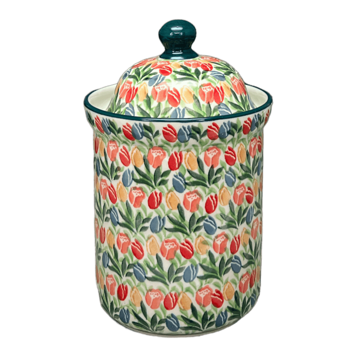 Canister, 1 Liter in "Tulip Burst" by Ceramika Artystyczna | A491-U4226