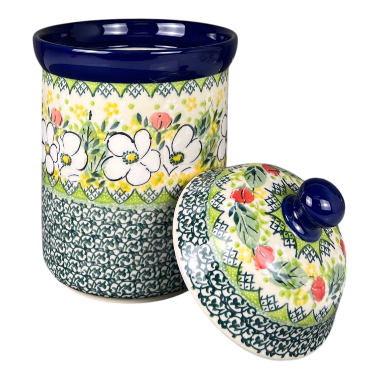 Canister, 1 Liter in "White Cosmos" by Ceramika Artystyczna | A491-U4813