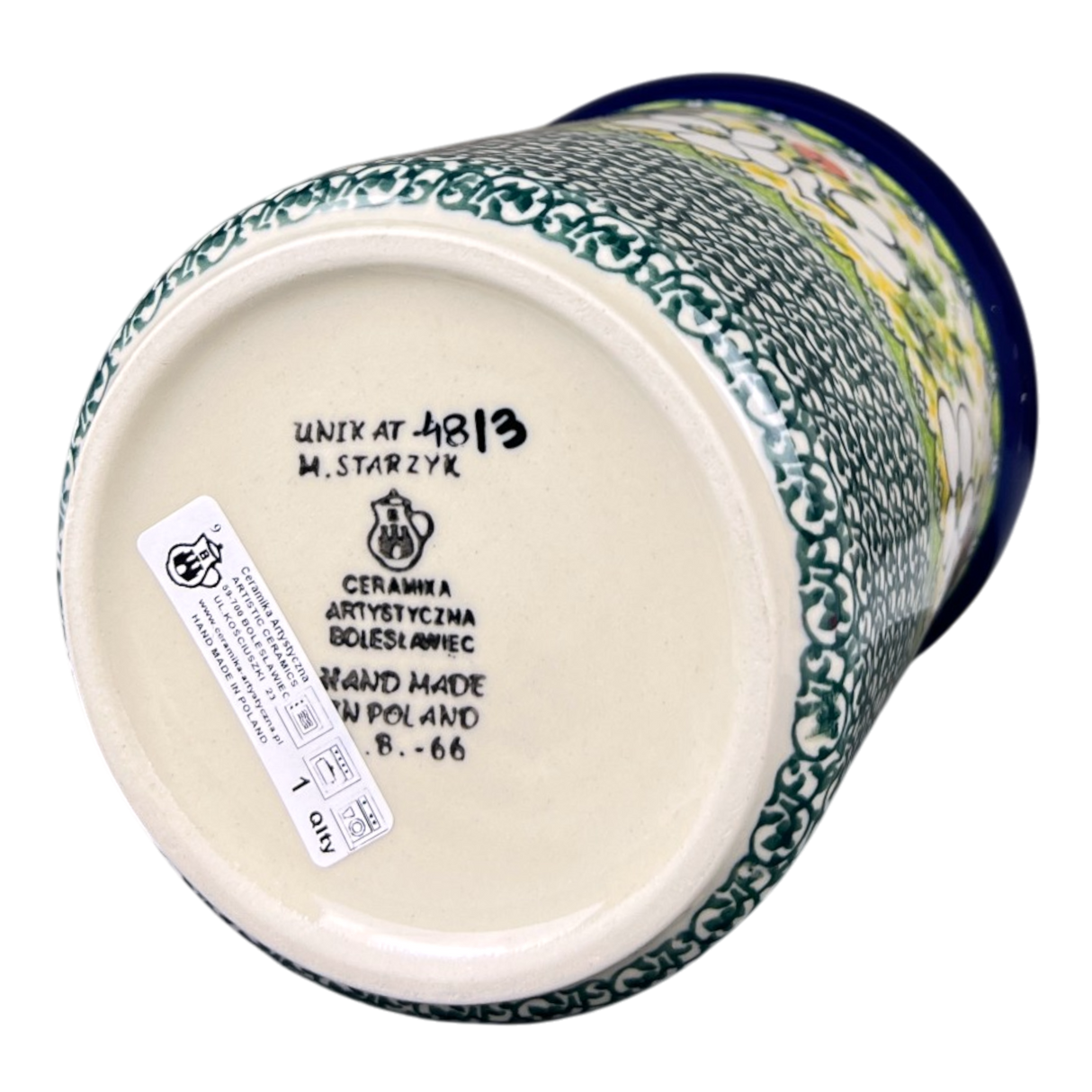 Canister, 1 Liter in "White Cosmos" by Ceramika Artystyczna | A491-U4813