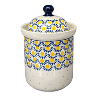 A picture of a Polish Pottery 1.3 Liter Canister (Sunny Circle) | A492-0215 as shown at PolishPotteryOutlet.com/products/1-3-liter-canister-sunny-circle-a492-0215
