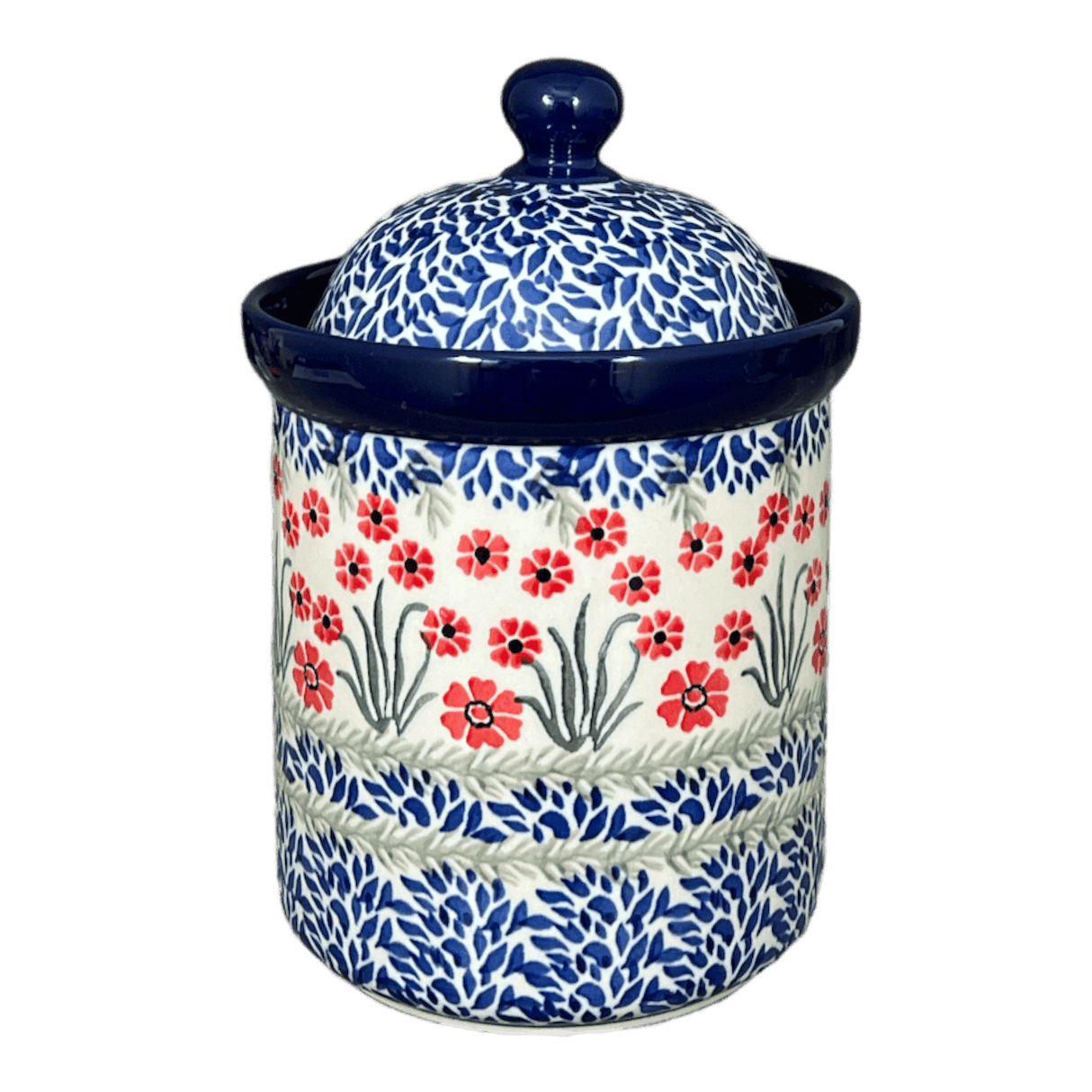 Canister, 1.3 Liter in "Red Aster" by Ceramika Artystyczna | A492-1435X