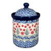Polish Pottery CA 1.3 Liter Canister (Red Aster) | A492-1435X at PolishPotteryOutlet.com