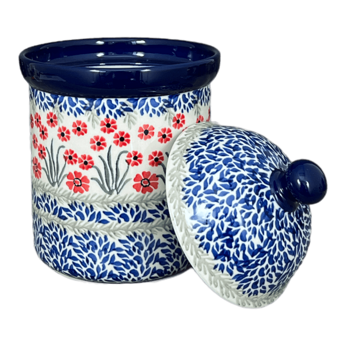 Canister, 1.3 Liter in "Red Aster" by Ceramika Artystyczna | A492-1435X