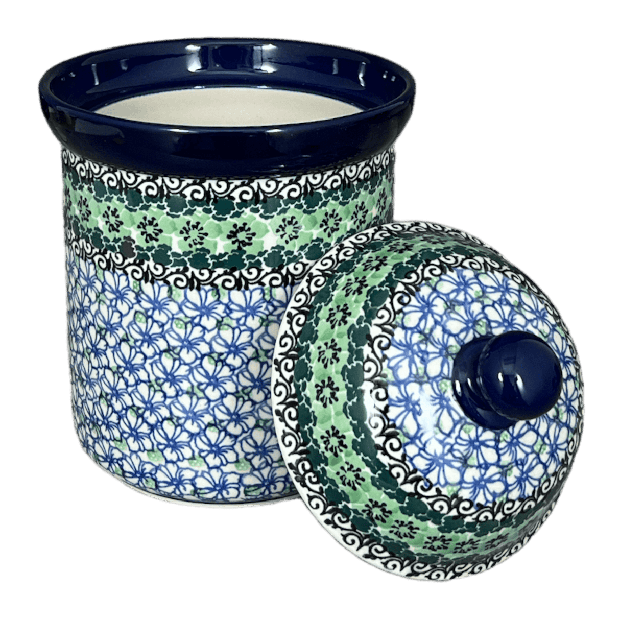 Canister, 1.3 Liter in "Ring of Green" by Ceramika Artystyczna | A492-1479X