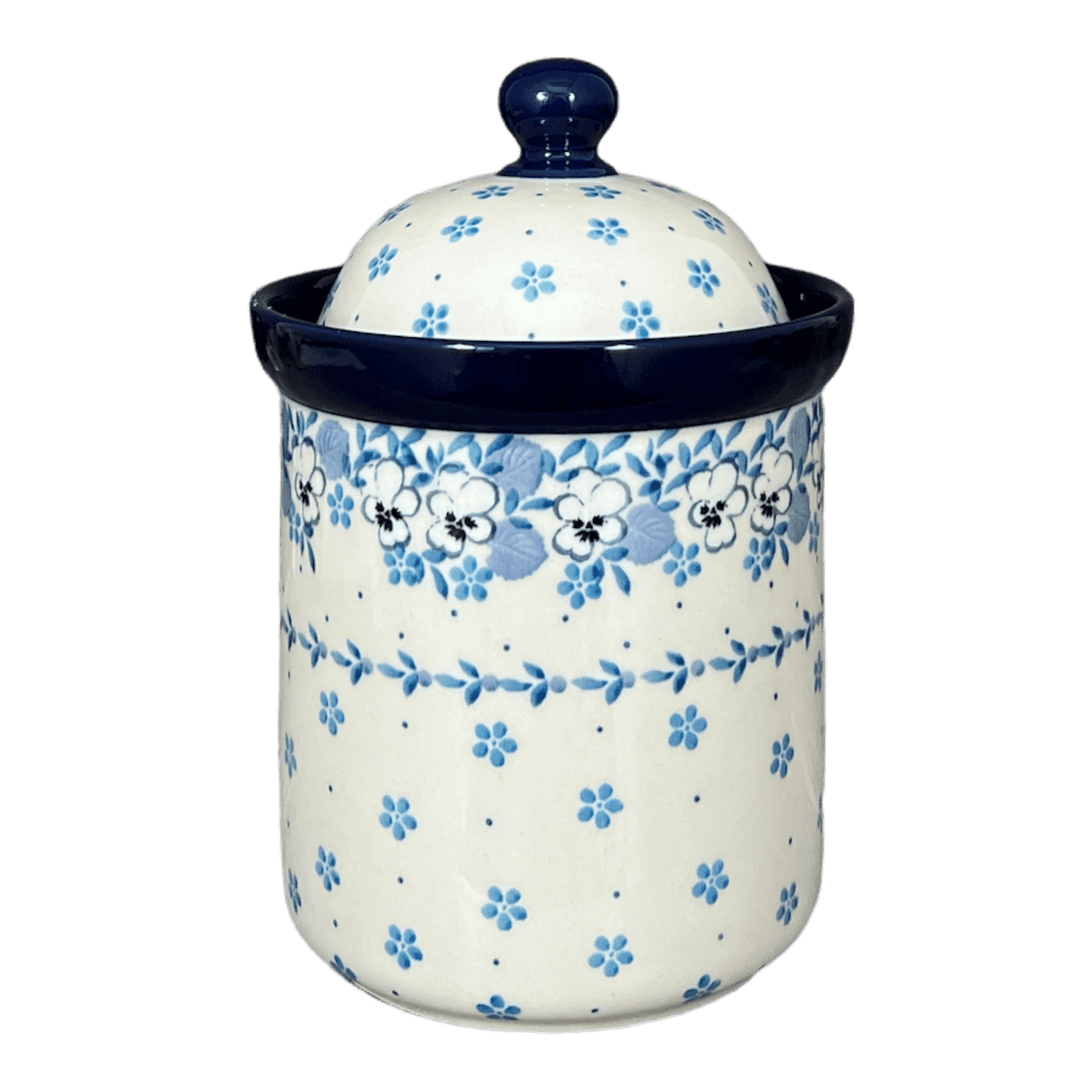 Canister, 1.3 Liter in "Pansy Blues" by Ceramika Artystyczna | A492-2346X