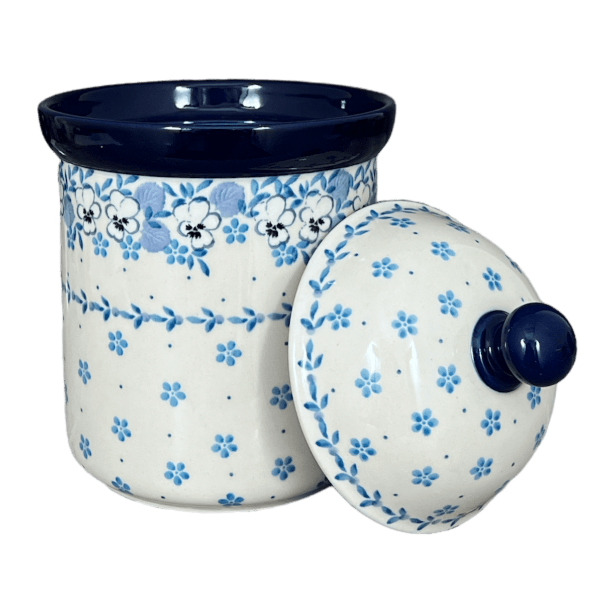 Canister, 1.3 Liter in "Pansy Blues" by Ceramika Artystyczna | A492-2346X